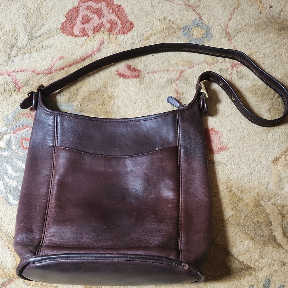 Vintage COACH Bucket Bag, Brown Leather.